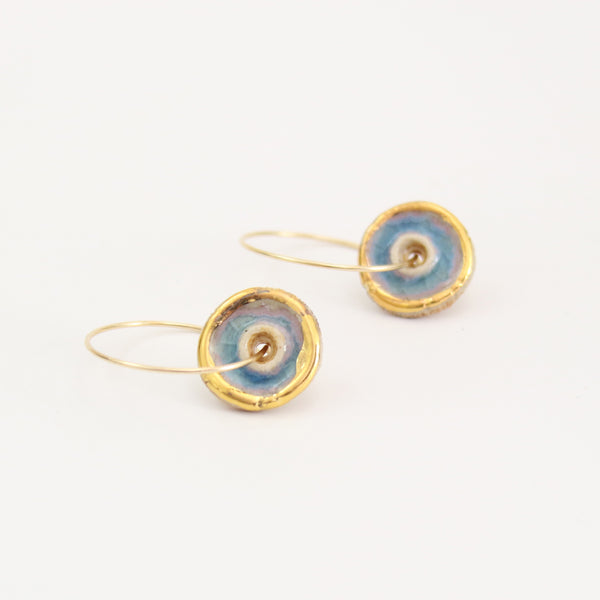 Blue Pool Gold Fill Large Hoops - Habulous