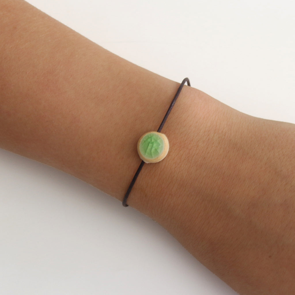 Recycled Beer Bottle Emerald Bracelet - Habulous