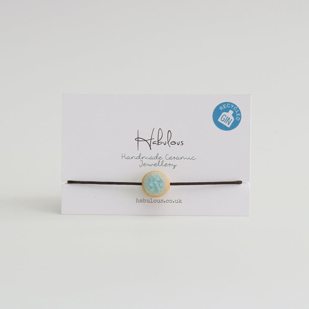Recycled Gin Bottle Aqua Bracelet - Habulous