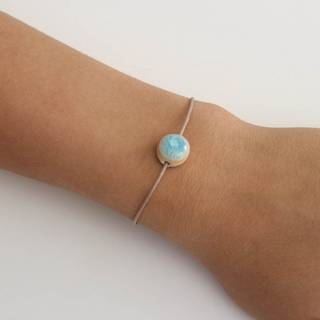 Recycled Gin Bottle Aqua Bracelet - Habulous