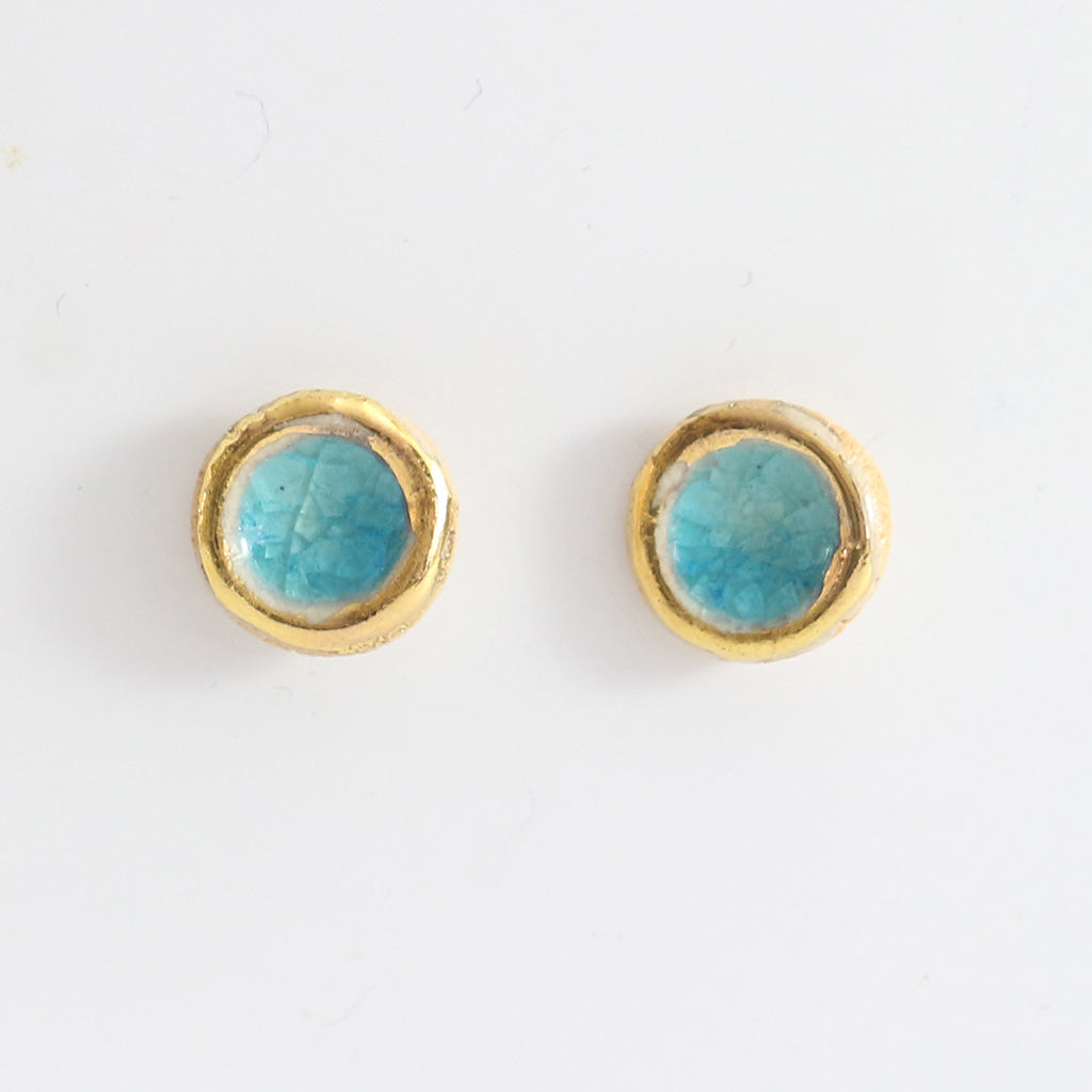 Turquoise Pool Sterling Silver Studs - Habulous