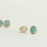 Recycled Gin Bottle Aqua Stud Earrings - Habulous