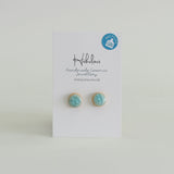 Recycled Gin Bottle Aqua Stud Earrings - Habulous