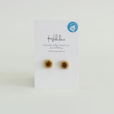 Recycled Gin Bottle Treacle Stud Earrings - Habulous