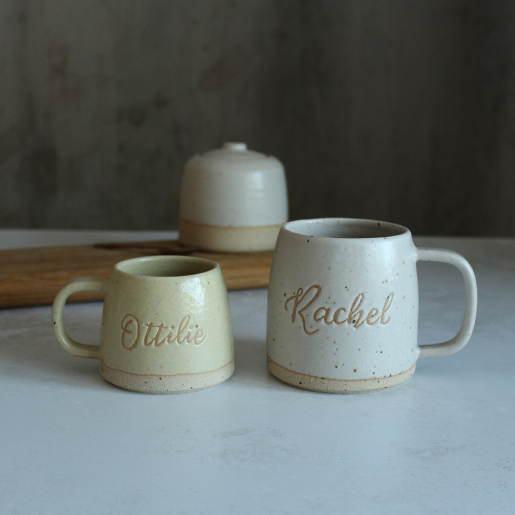 Personalised Flower and Name Large Mug