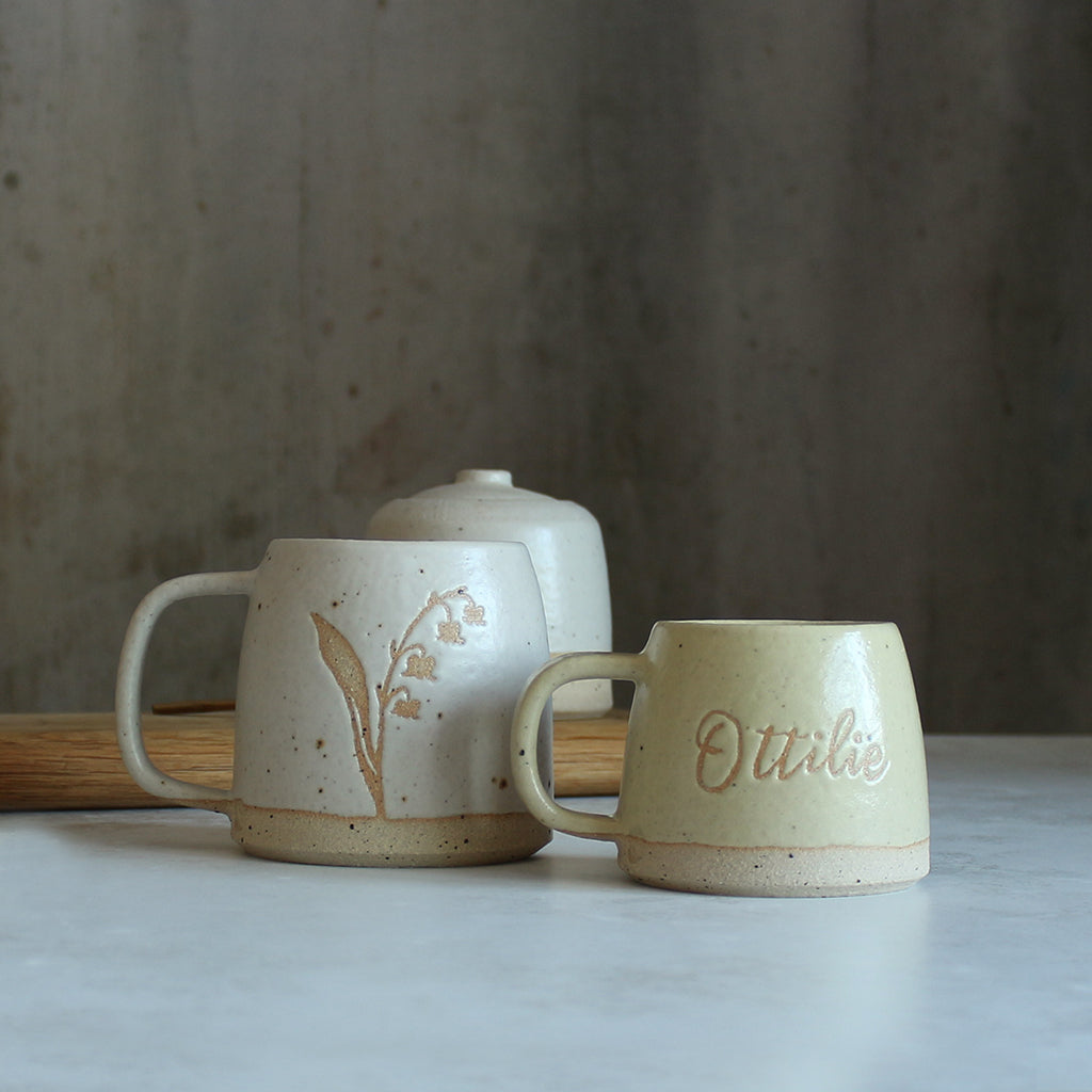 Personalised Flower and Name Large Mug