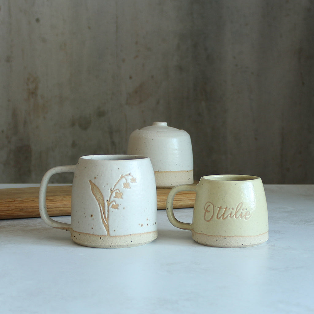 Personalised Flower and Name Large Mug