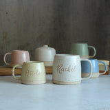 Personalised Flower and Name Large Mug