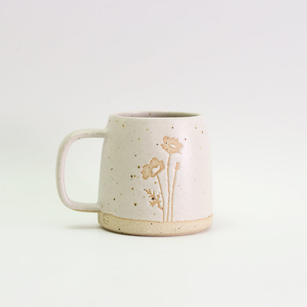August Poppy birth flower mug