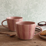 Pink Stripe Handmade Stoneware Mug