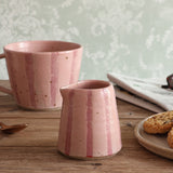 Pink Stripe Handmade Stoneware Small Jug