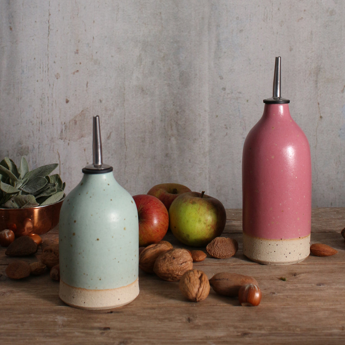 Handmade Stoneware Oil Pourer – Christmas Gift for Food Lovers