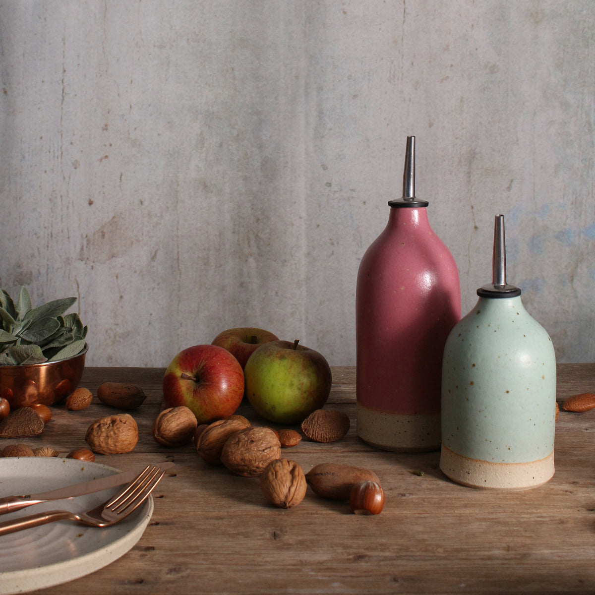Handmade Stoneware Oil Pourer – Christmas Gift for Food Lovers