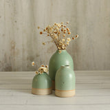 Bud Vases Mint Green Stoneware