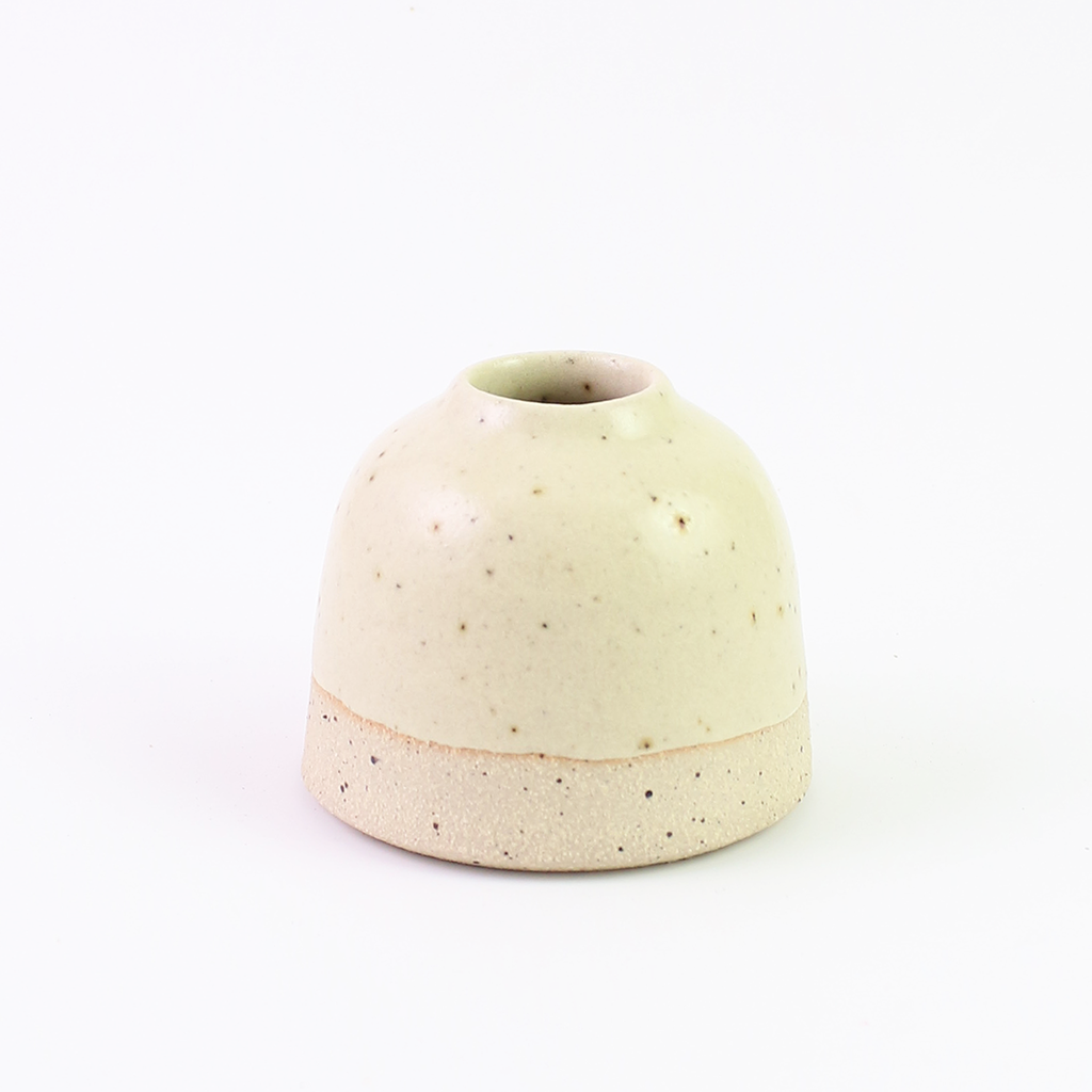 Bud Vases Light Yellow Stoneware