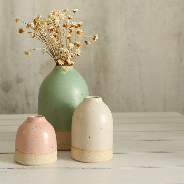 Off-White Small Bud Vase Stoneware