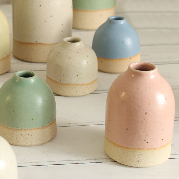 Pale Pink Small Bud Vase Stoneware