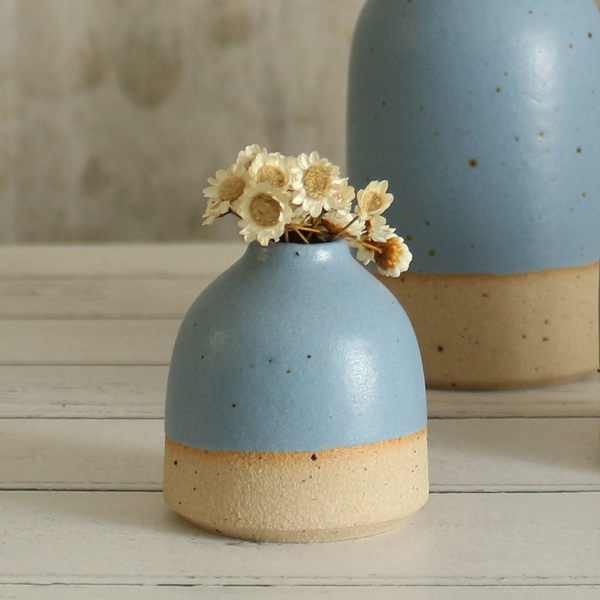 Cornflower Blue Mini Bud Vase Stoneware