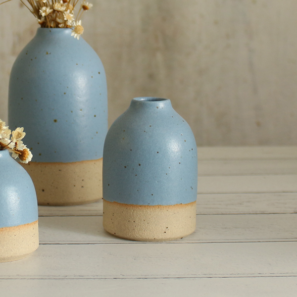 Cornflower Blue Small Bud Vase Stoneware