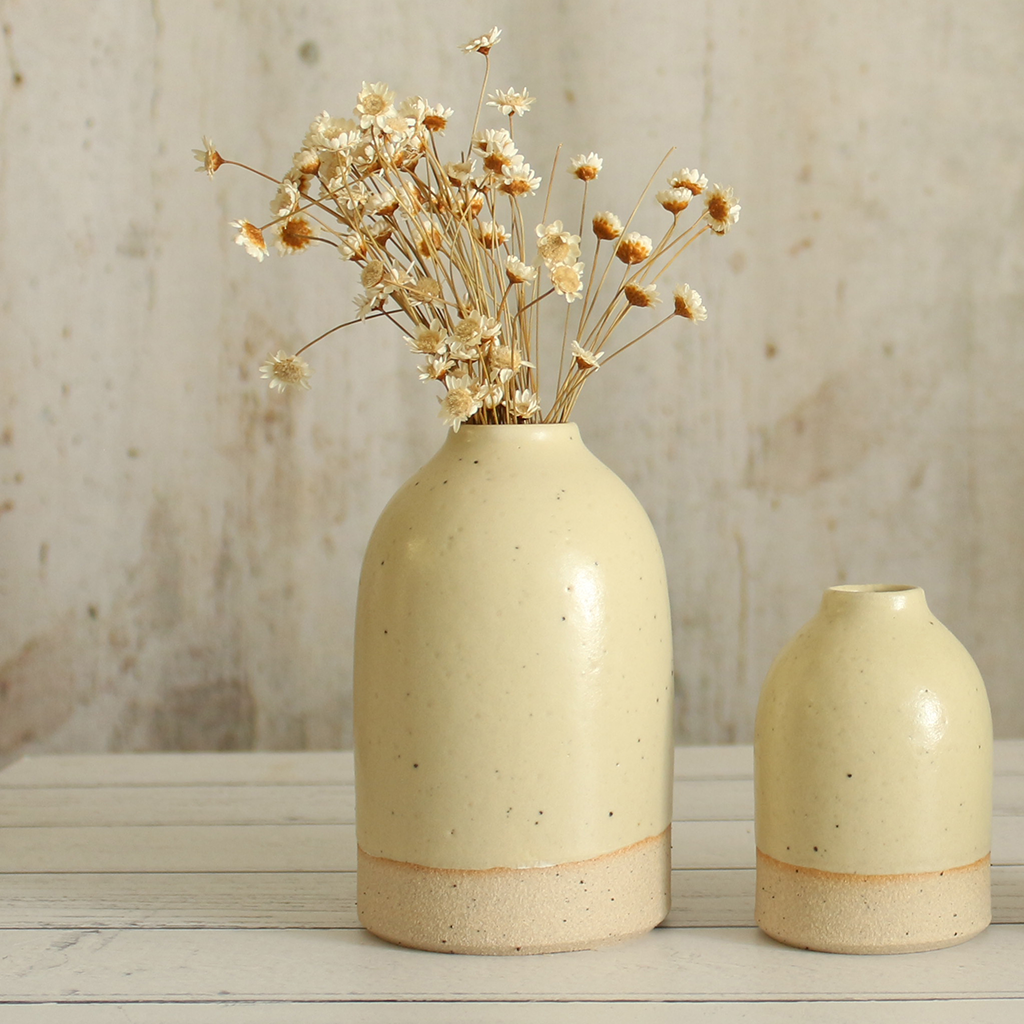 Light Yellow Medium Vase Stoneware