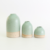 Bud Vases Mint Green Stoneware