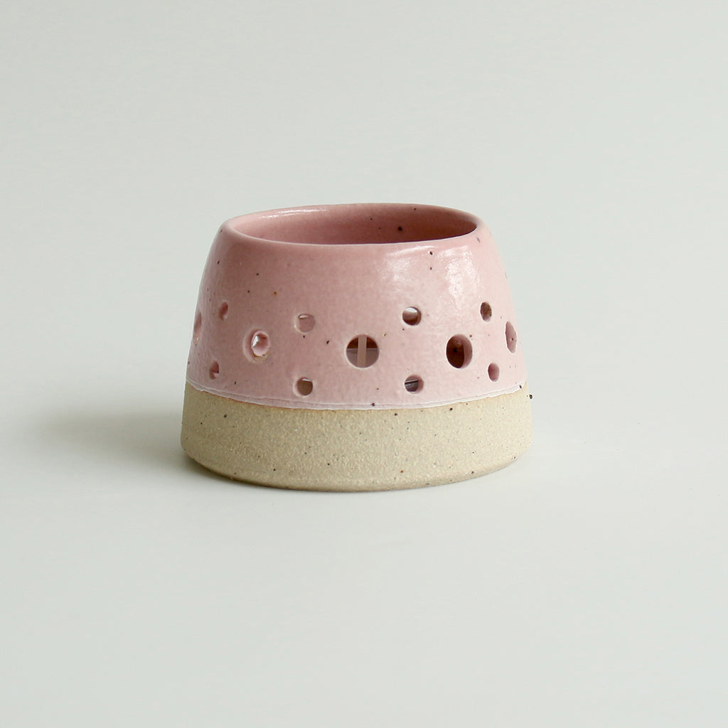 Pale Pink Tealight Candle Holder Stone