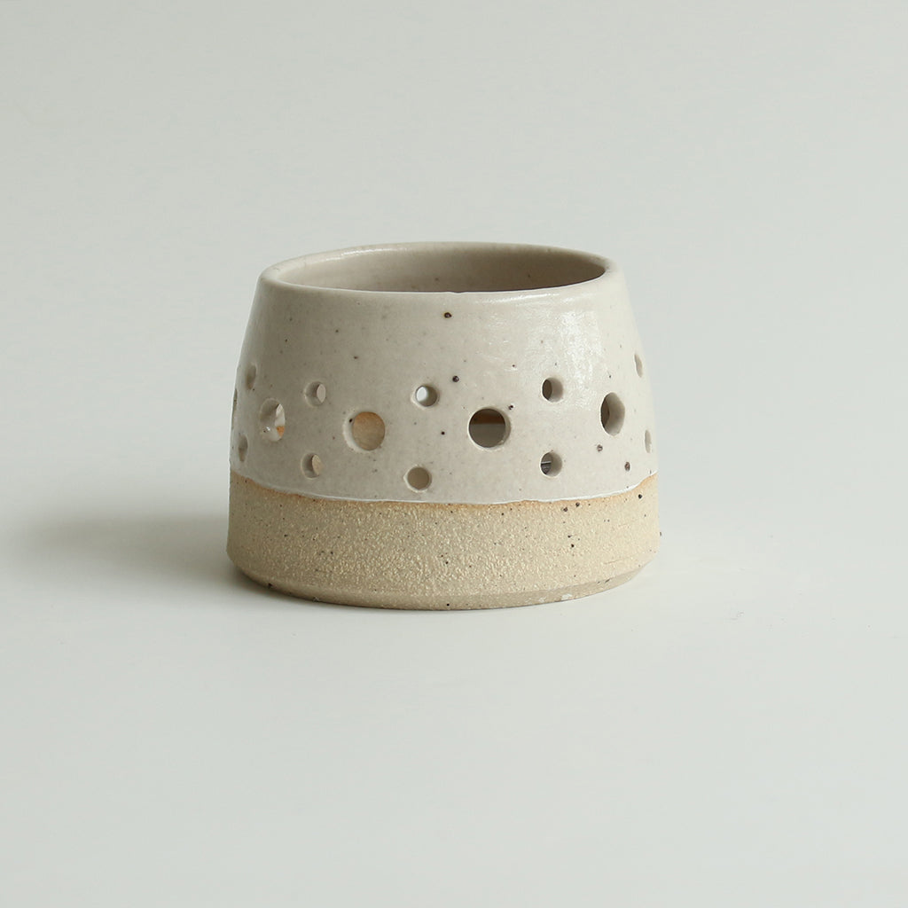 Off-White Tealight Candle Holder Stone - Habulous