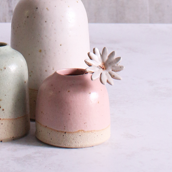 Pale Pink Mini Bud Vase Stoneware