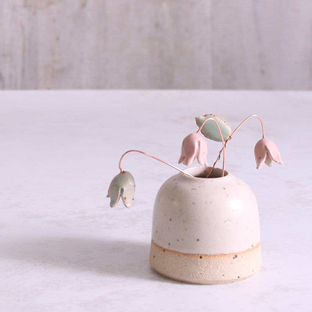 Off-White Mini Bud Vase Stoneware