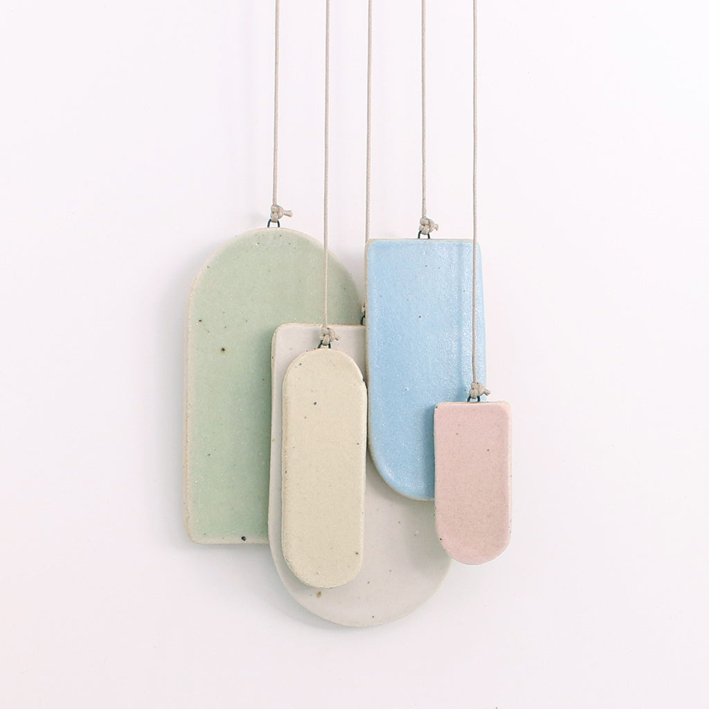 Arch Ceramic Art Wall Hanging in pastel colours with different shapes