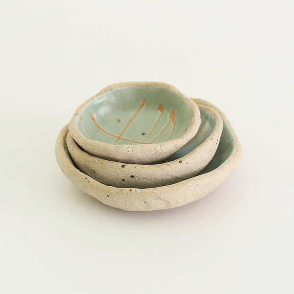 Handmade Pottery: Wonky Bowls Mint Green