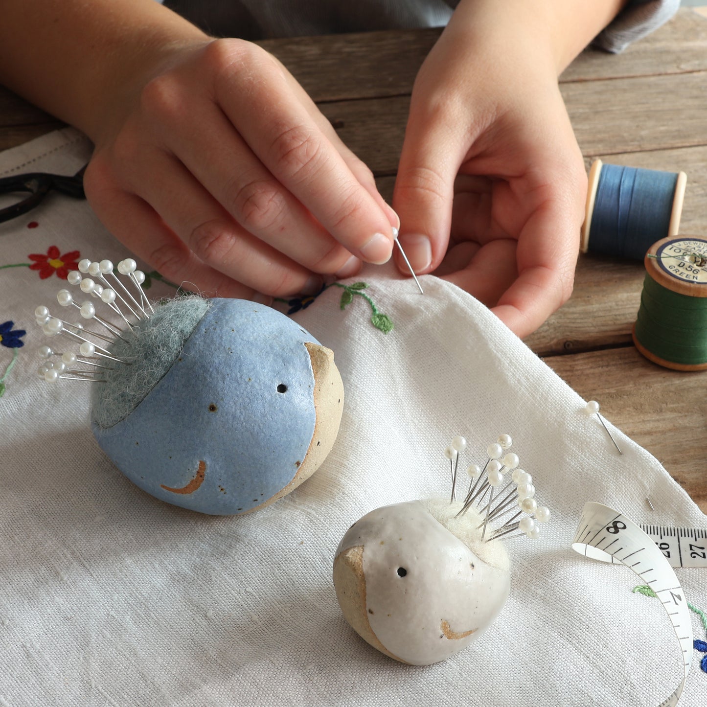Handmade Ceramic Pin Cushion Bird