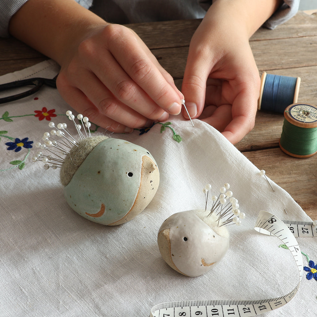 Handmade Ceramic Pin Cushion Bird