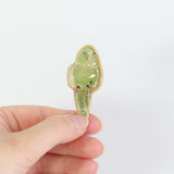 small ceramic and glass emerald green budgie plant decoration