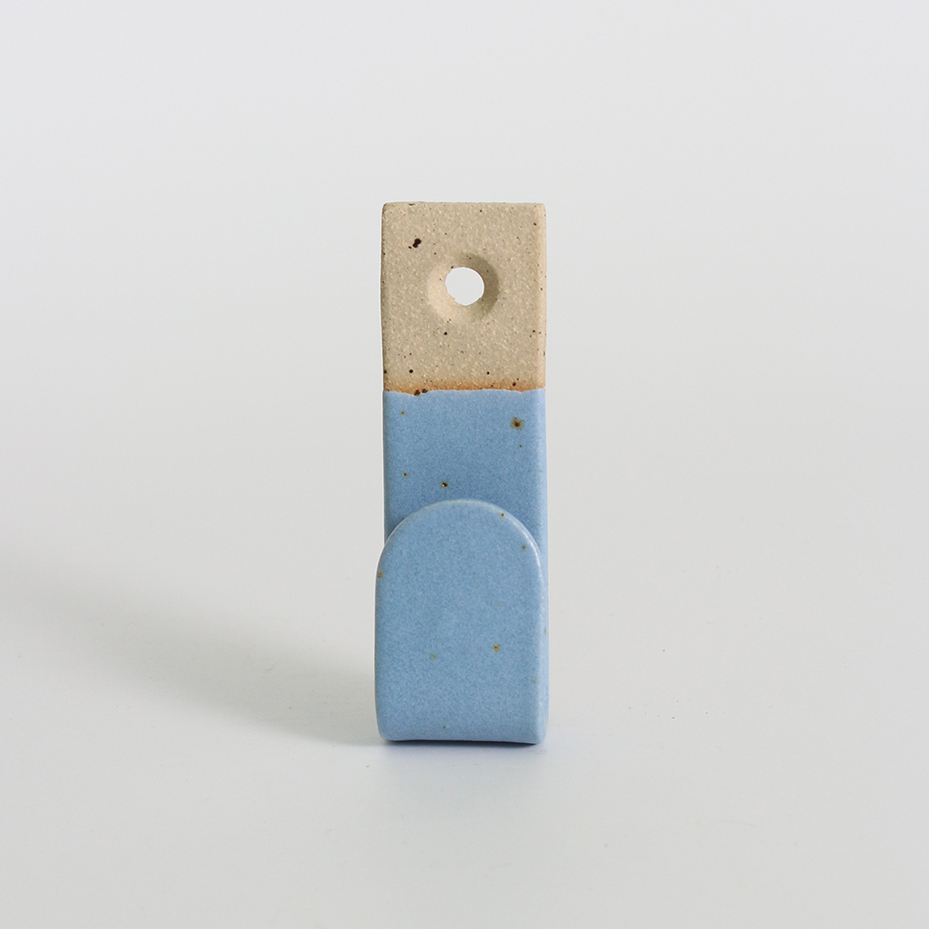 Cornflower Blue Stoneware Wall Hook
