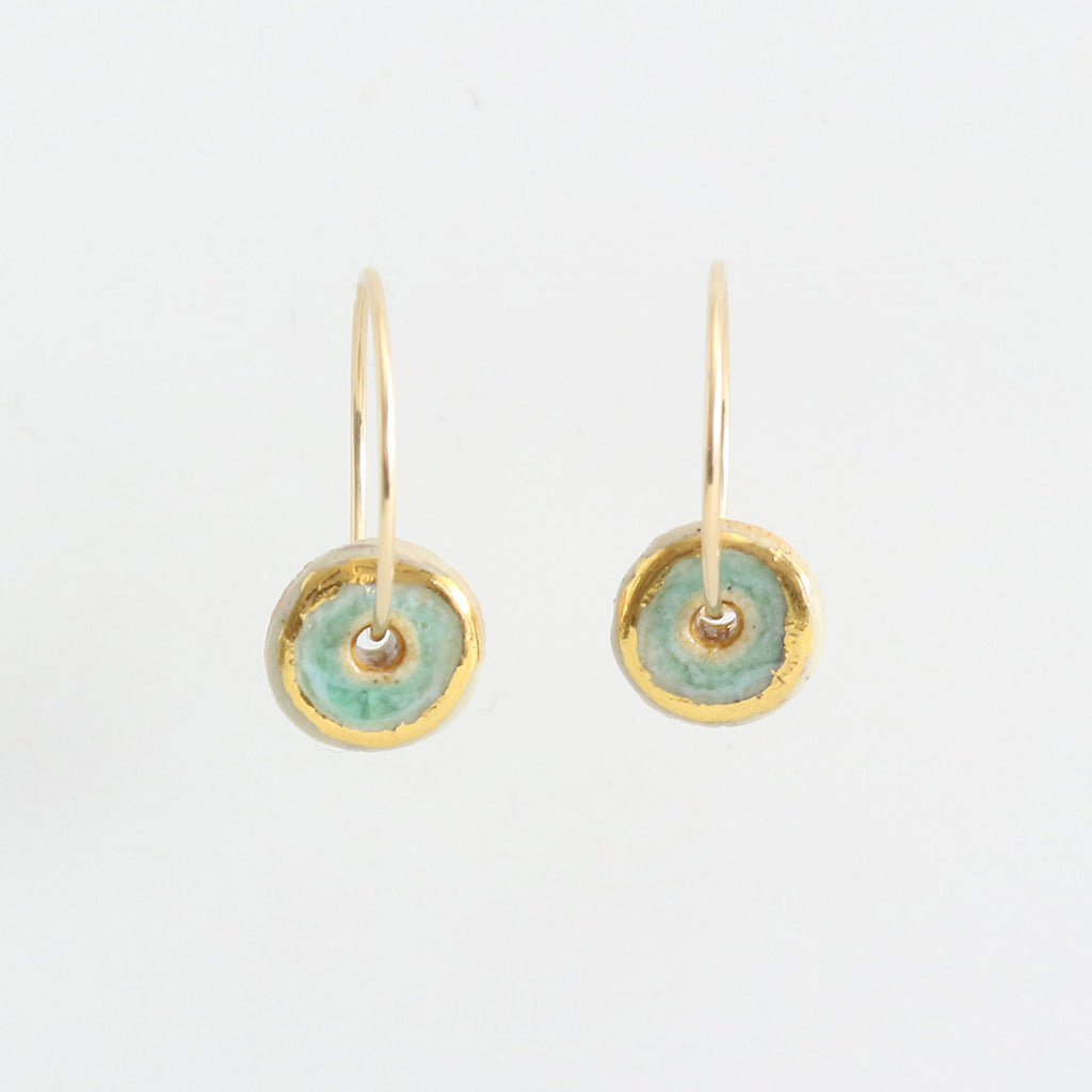 Emerald Pool Gold Fill Small Hoops - Habulous