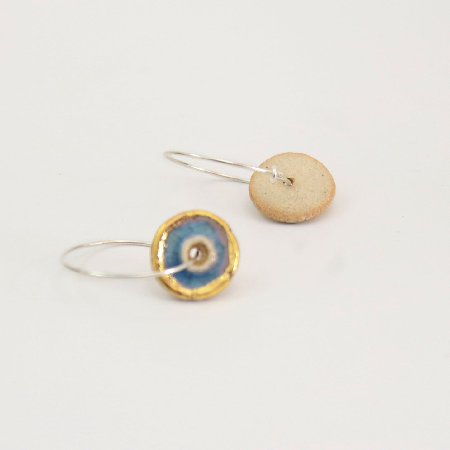 Blue Pool Sterling Silver Large Hoops - Habulous