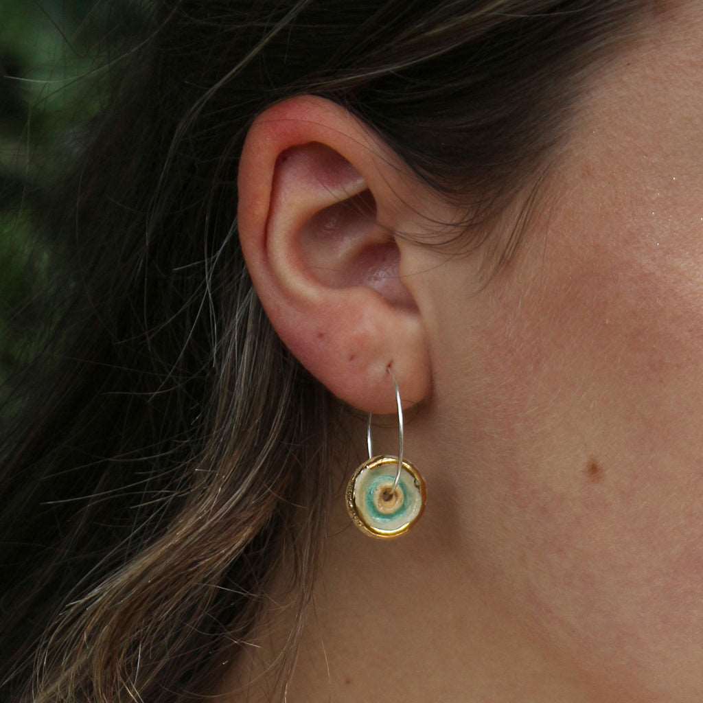 Emerald Pool Sterling Silver Large Hoops - Habulous