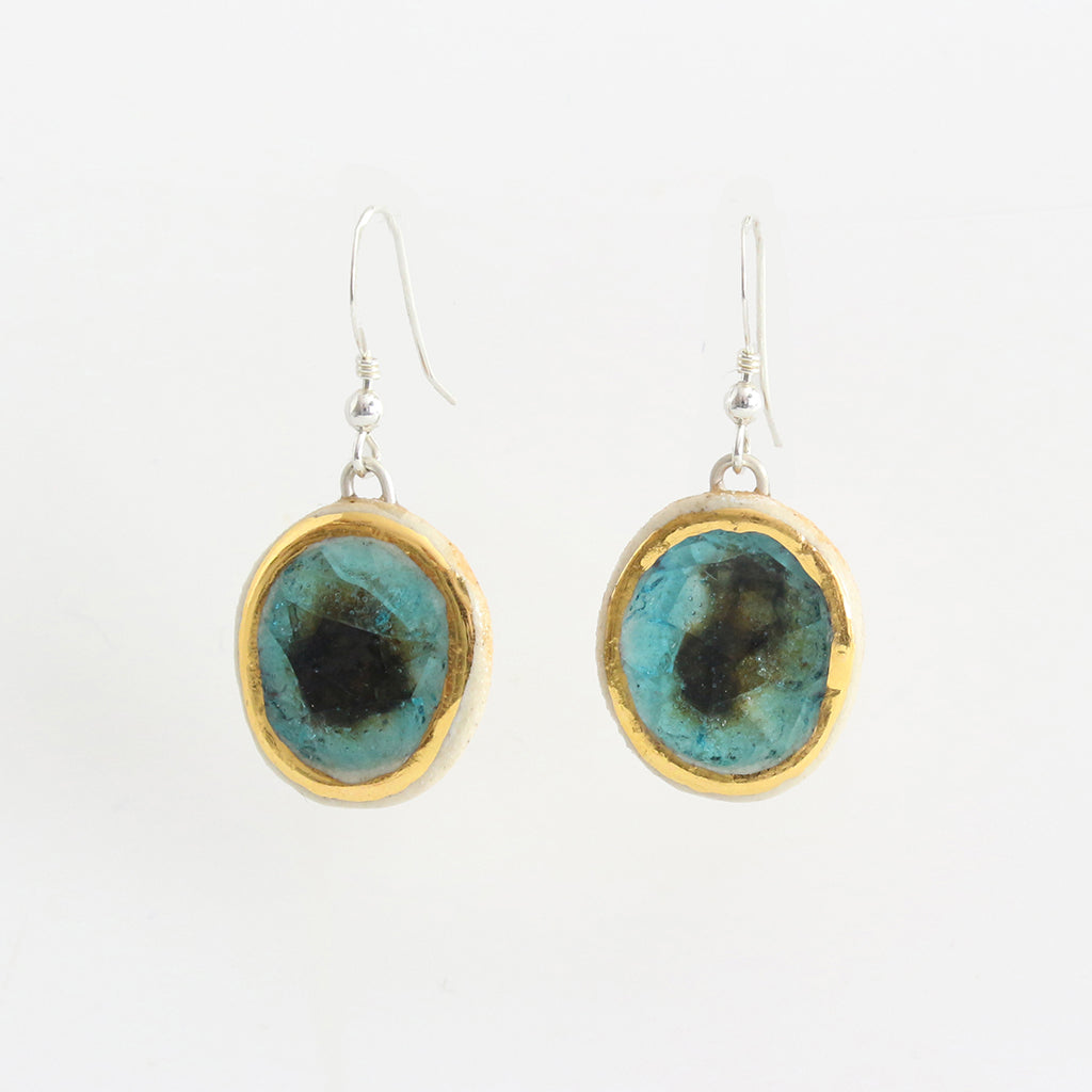 Turquoise Reef Oval Drop Earrings - Habulous