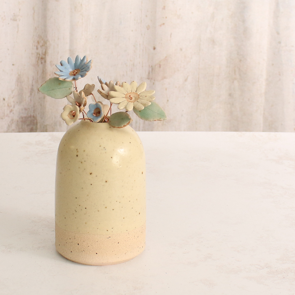 Light Yellow Medium Vase Stoneware
