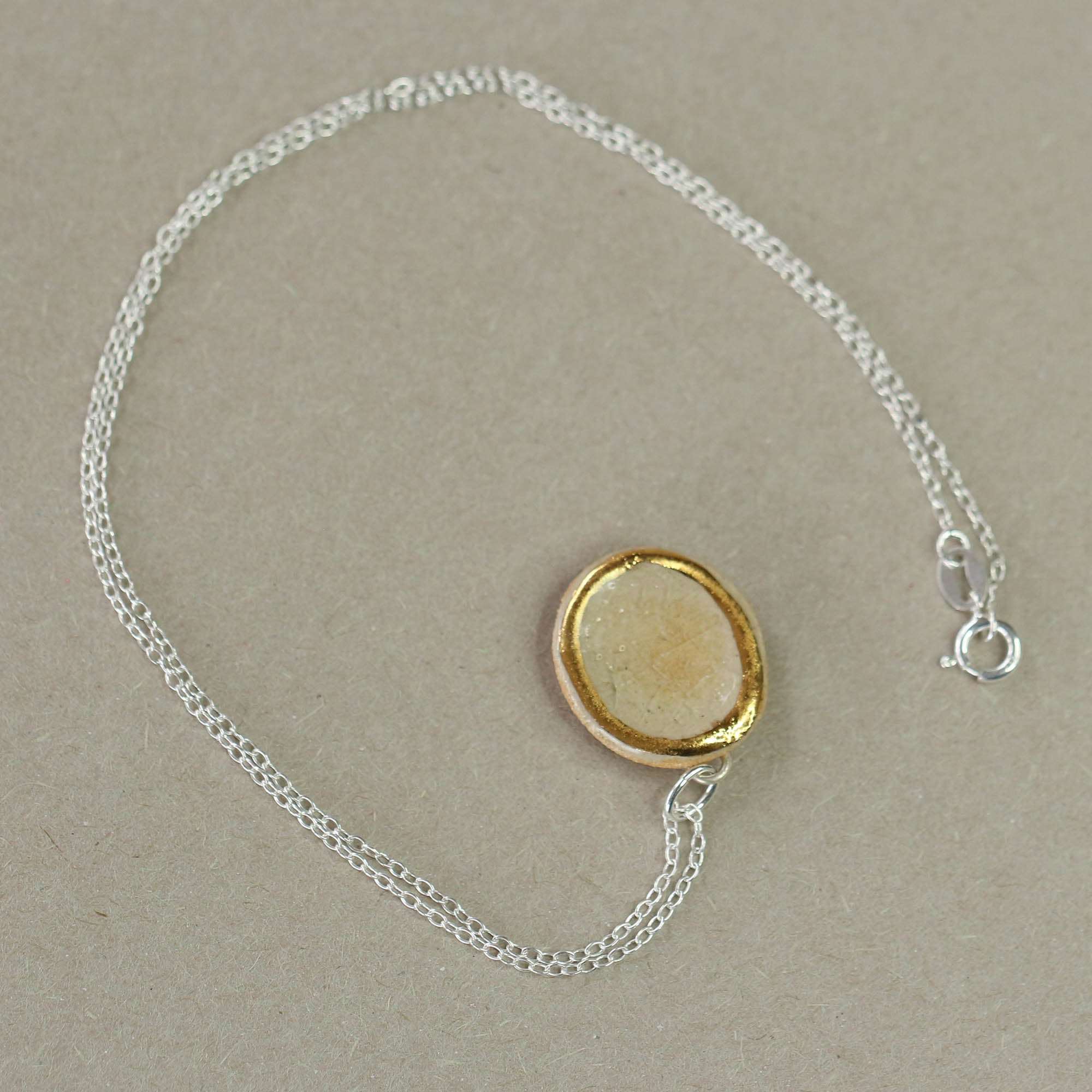 Crystal Pool Oval Sterling Silver Pendant - Habulous