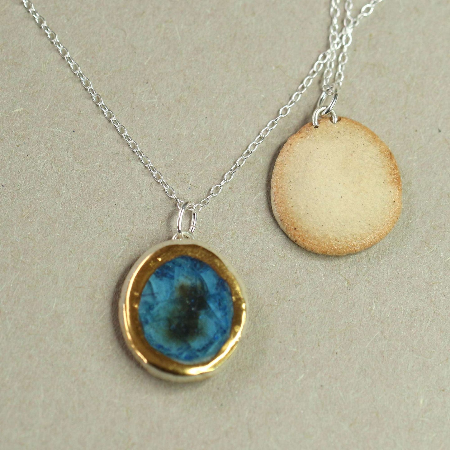 Blue Reef Oval Sterling Silver Pendant - Habulous