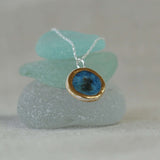 Blue Reef Oval Sterling Silver Pendant - Habulous