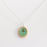Emerald Reef Oval Sterling Silver Pendant - Habulous