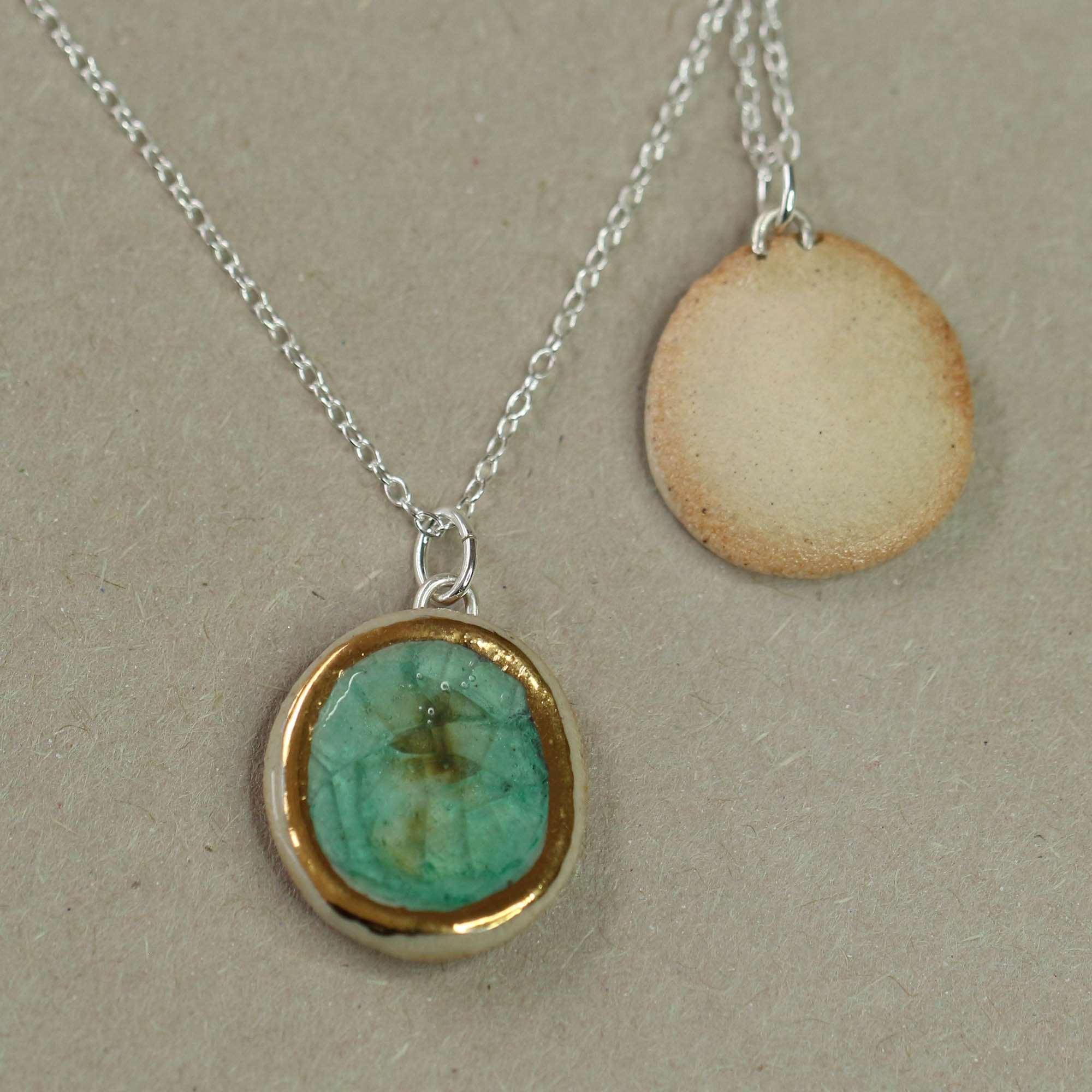Emerald Reef Oval Sterling Silver Pendant - Habulous