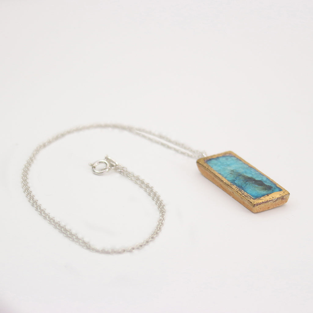 Turquoise Reef Small Drop Sterling Silver Pendant - Habulous