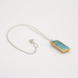 Emerald Turquoise Lagoon Small Drop Sterling Silver Pendant - Habulous