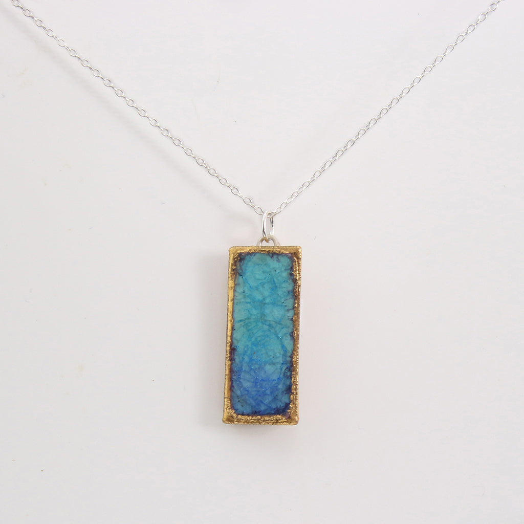 Turquoise Blue Lagoon Small Drop Sterling Silver Pendant - Habulous