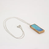 Turquoise Blue Lagoon Small Drop Sterling Silver Pendant - Habulous