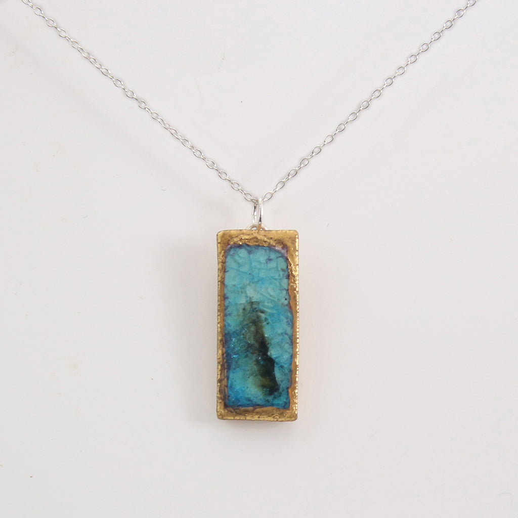 Turquoise Reef Small Drop Sterling Silver Pendant - Habulous
